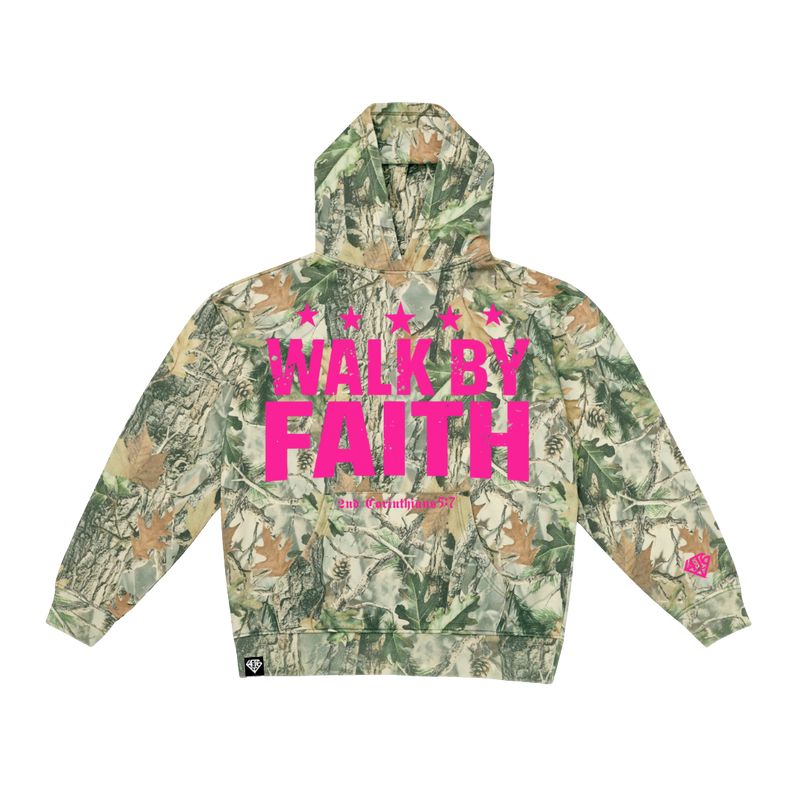 4:16 Walk By Faith Forest Camo Hoodie