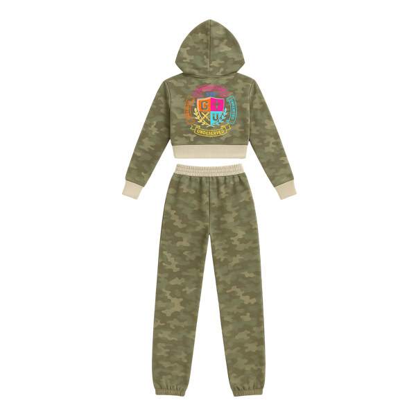 4:16 Uncommon Favor Camo Crop Set