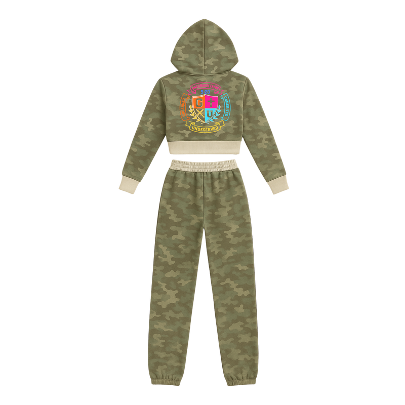 4:16 Uncommon Favor Camo Crop Set