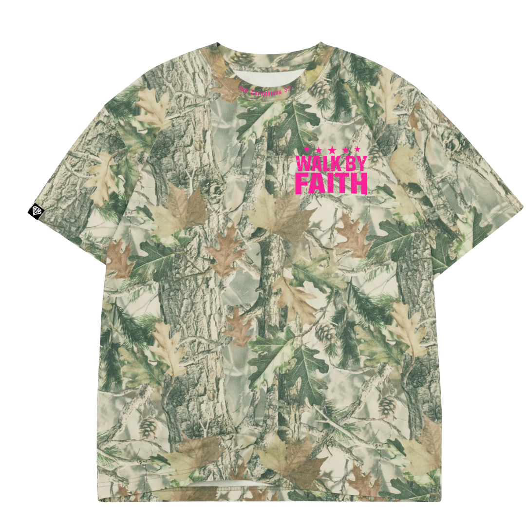 4:16 Walk By Faith Forest Camo T-Shirt