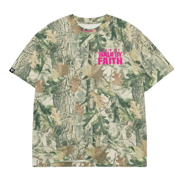 4:16 Walk By Faith Forest Camo T-Shirt